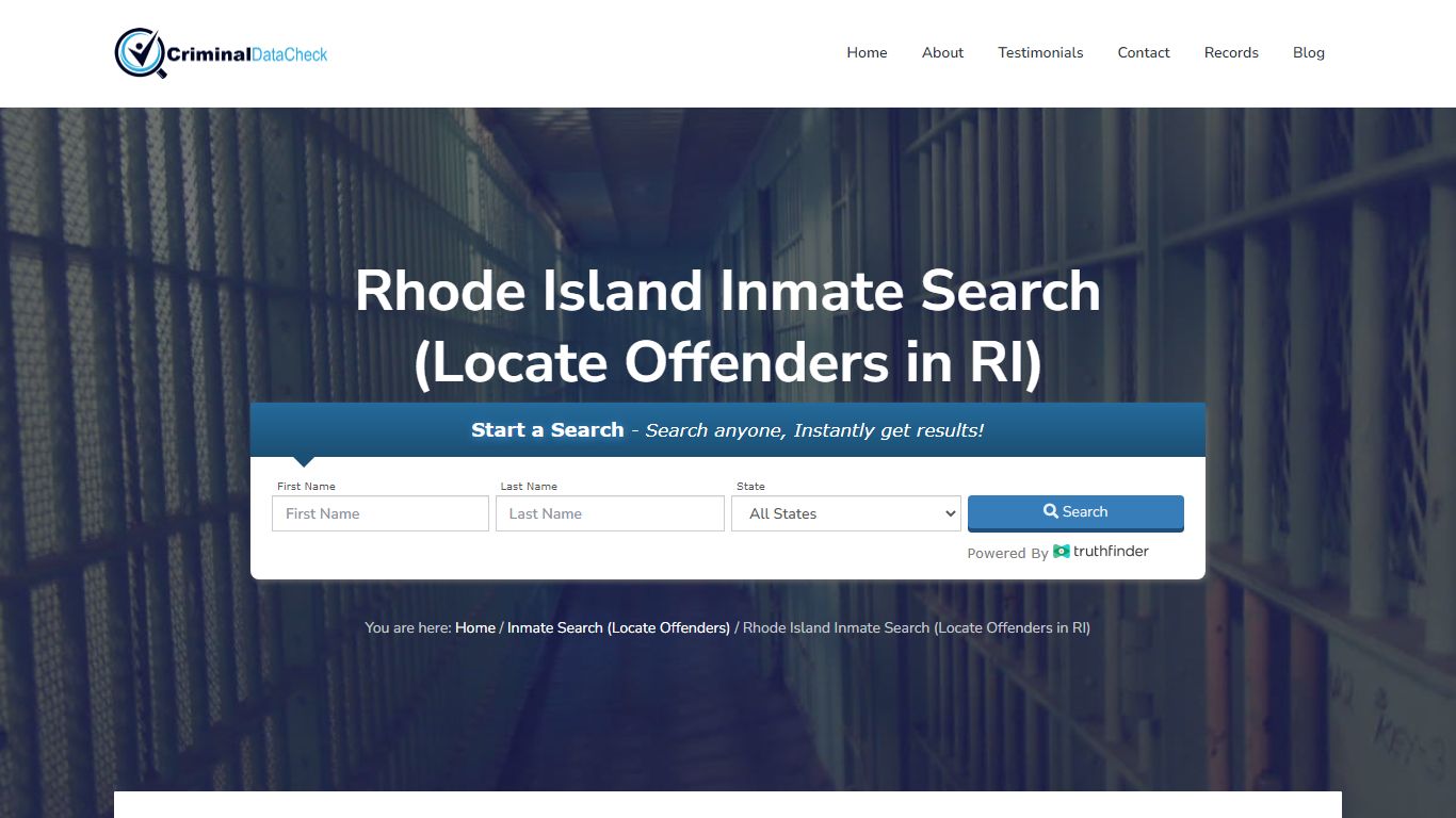 Rhode Island Inmate Search (Locate Offenders in RI) - Criminal Data Check