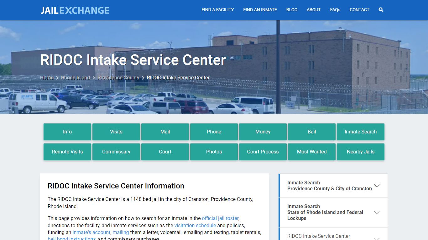 RIDOC Intake Service Center, RI Inmate Search, Information - Jail Exchange